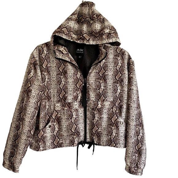 Me Jane Full Zip Snakeskin Windbreaker Jacket with Hood XL - Picture 1 of 11
